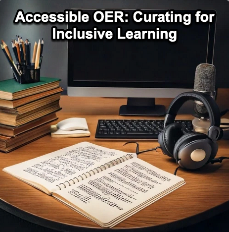 A picture of a desktop with books, pencils, a headphone, and a keyboard