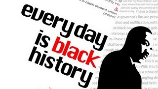 "Everyday is black history" next to an image of Dr. Martin Luther King