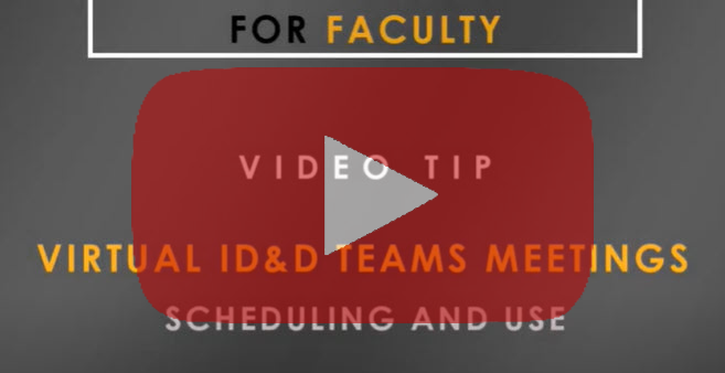 Prominent play button on a Virtual ID&D Teams Meetings video tip