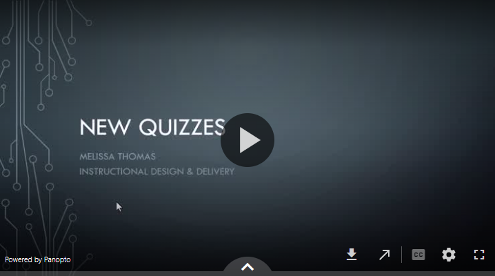 Video explaining New Quizzes transition by Summer/Fall 2024