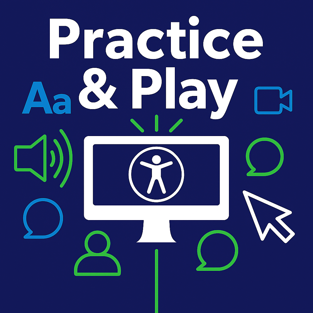 Practice and Play logo related to digital accessibility