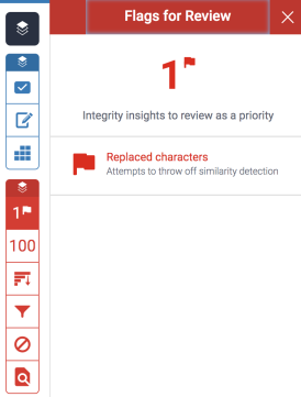 Flags for review displayed from Turnitin insights panel